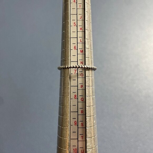 Sterling Silver 925 Minimalist Prong Set Turquoise Twisted Rope Ring Sz 6.75 - Picture 9 of 16